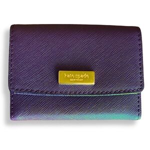 ♠️ Kate Spade Holly Laurel Way Card Wallet – Plum